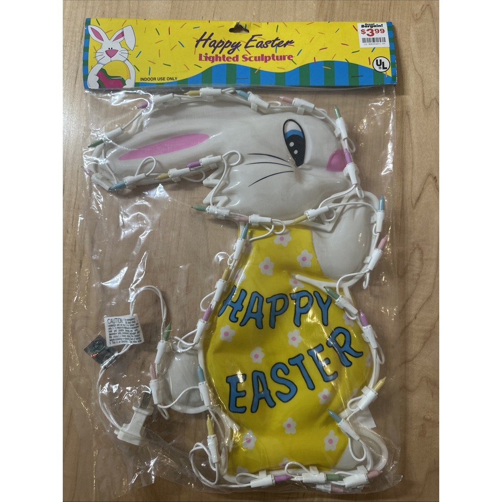 VTG Easter Parade Lighted Easter Sculpture Bunny Easter Eggs Happ Easter Sign